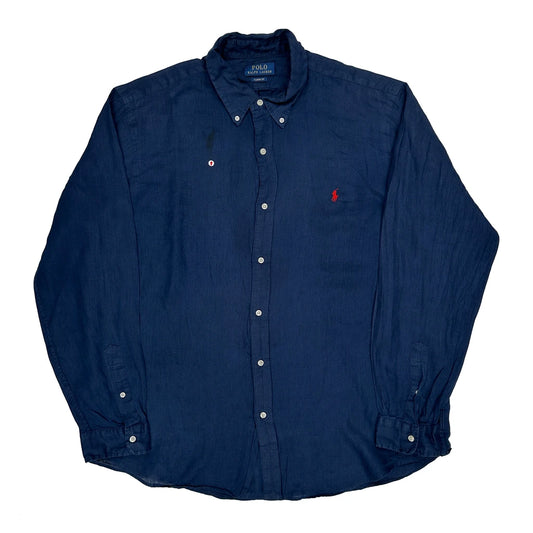Polo By Ralph Lauren Shirt - 2XL Blue Linen