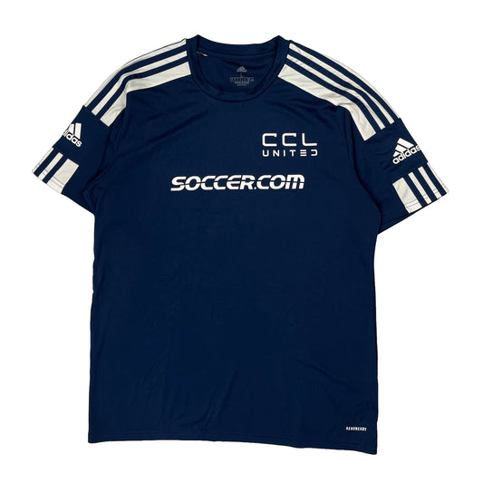Vintage Ccl United Adidas Football Jersey - Large Blue Polyester