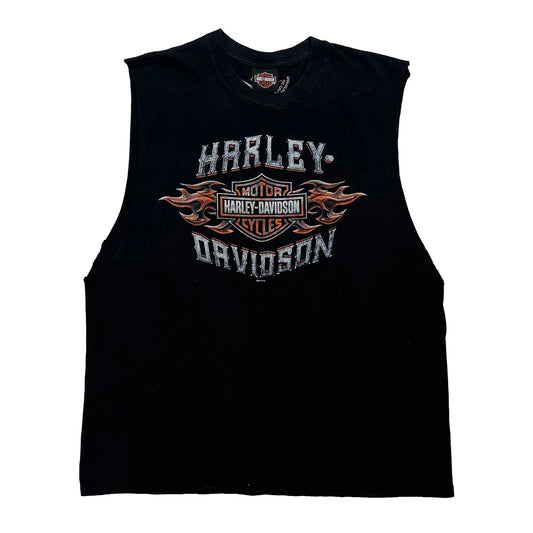 Motorcycles Harley Davidson Graphic Vest - Large Black Cotton