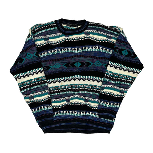 Vintage Protoge Fair Isle Knit Jumper - XL Multicoloured Cotton
