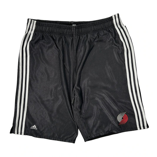 Vintage Portland Trail Blazers Adidas Graphic Sport Shorts - Medium Black Polyester