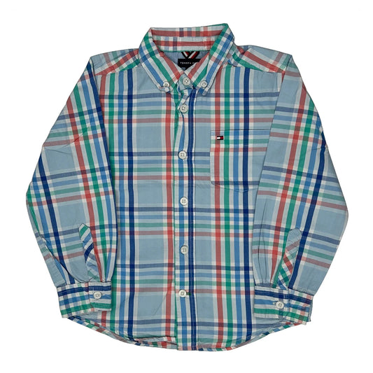Age 6 Tommy Hilfiger Checked Shirt - XS Blue Cotton