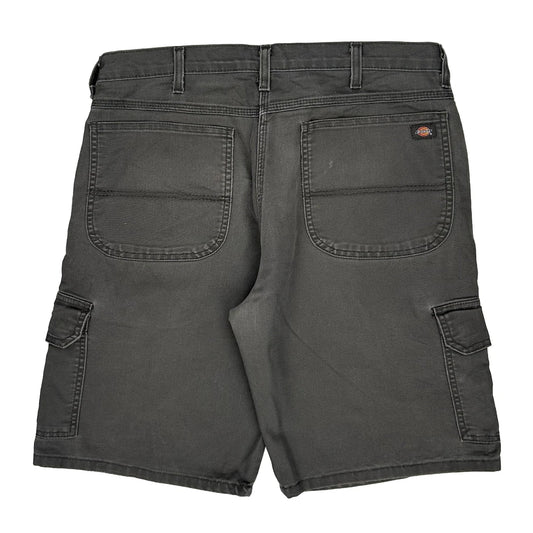 Dickies Baggy Cargo Shorts - 36W 11L Grey Cotton Blend