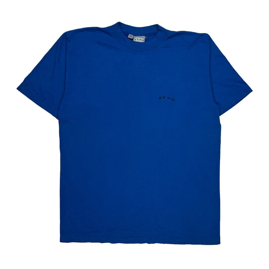 Vintage Zyng Single Stitch T-Shirt - Large Blue Cotton