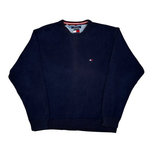 80S Tommy Hilfiger Jumper - XL Navy Cotton