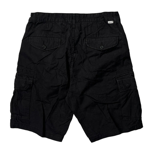 Levis Cargo Shorts - 30W 11L Black Cotton