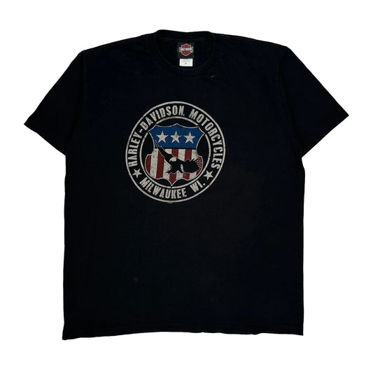 Milwaukee Wi Harley Davidson Graphic T-Shirt - XL Black Cotton