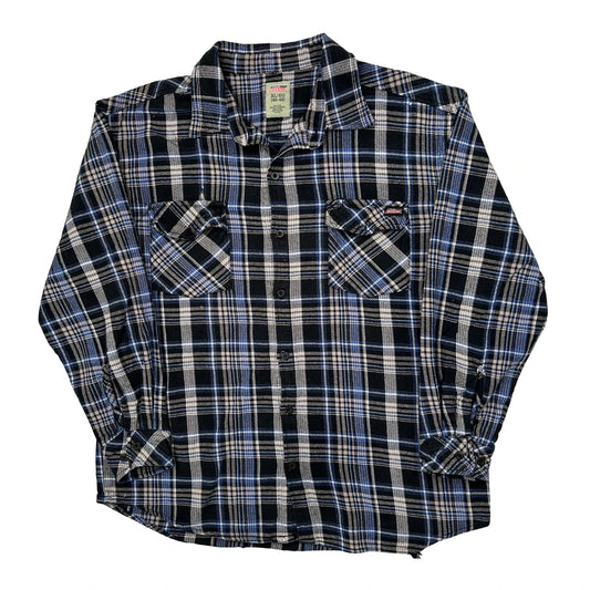 Dickies Checked Flannel Shirt - XL Black Cotton