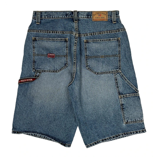 Vintage U.S. Polo Assn. Denim Shorts - 33W 11L Blue Cotton