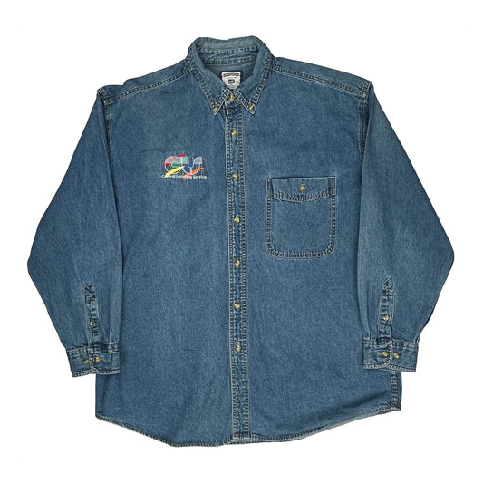 Central Logistics Service Logo Lee Denim Shirt - XL Blue Cotton