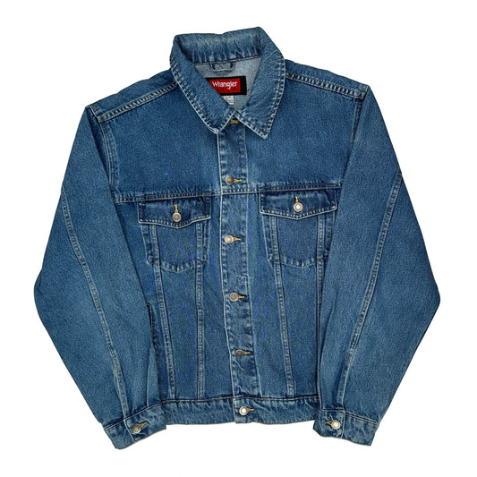 Wrangler Denim Jacket - Large Blue Denim