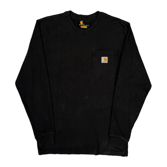 Carhartt Long Sleeve T-Shirt - Small Black Cotton