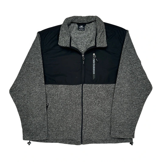 New Balance Fleece Jacket - Large Grey Polyester