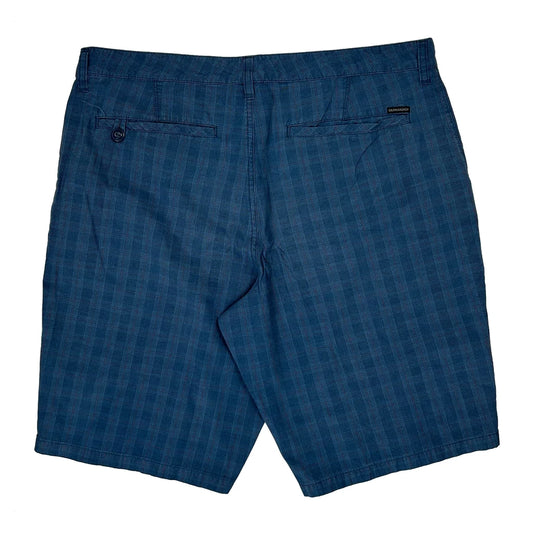 Vintage Quiksilver Checked Chino Shorts - 36W 10L Blue Cotton