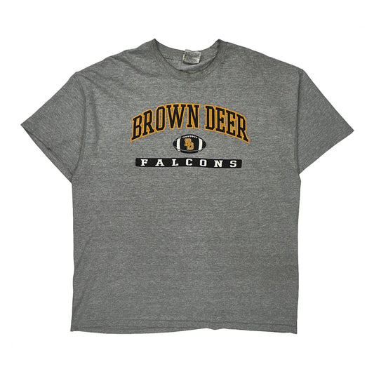 Brown Deer Falcons Nike College T-Shirt - XL Grey Cotton