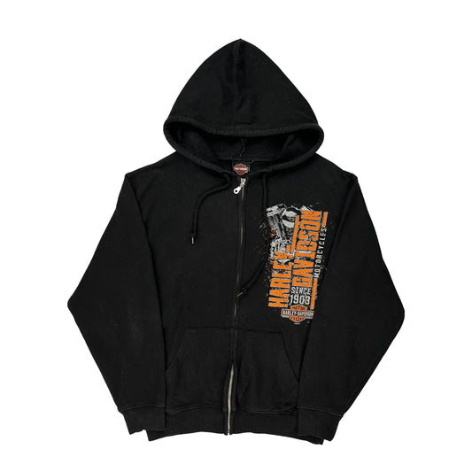 Fort Bragg Harley Davidson Graphic Hoodie - Medium Black Cotton