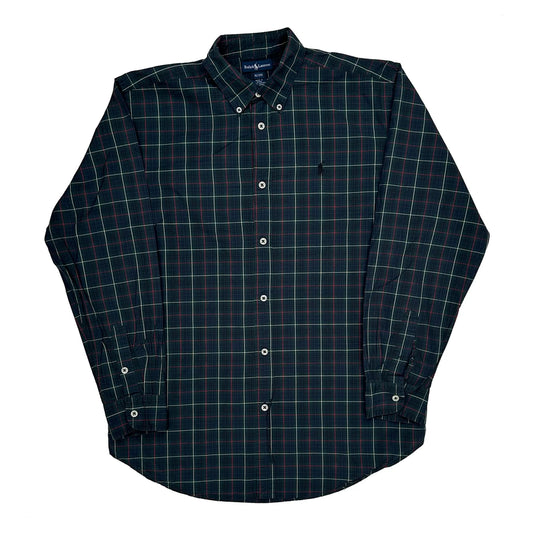 Age 15 Ralph Lauren Checked Shirt - XL Green Cotton