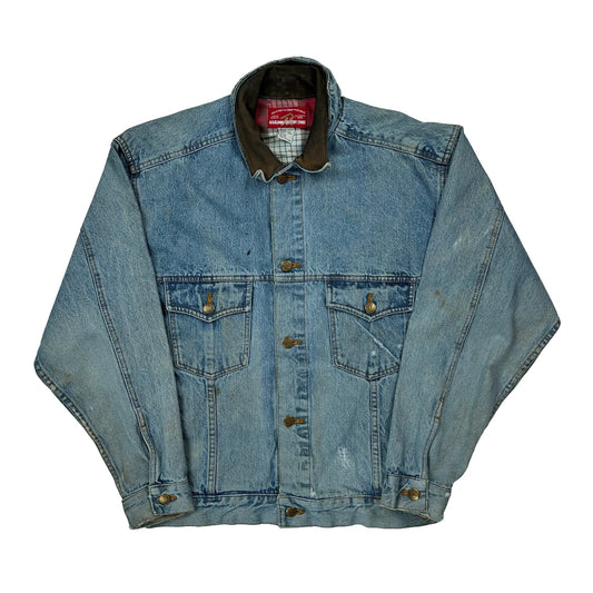 Marlboro Classics Checked Denim Jacket - Medium Blue Cotton