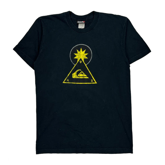 Quiksilver Graphic T-Shirt - Medium Black Cotton