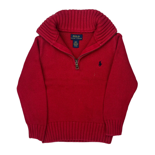 Age 2 Polo By Ralph Lauren 1/4 Zip - XS Red Cotton