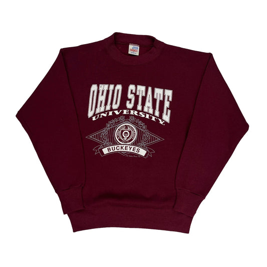 Made In USA Ohio State University Ultra Sweats College Sweatshirt - Medium Burgundy Cotton