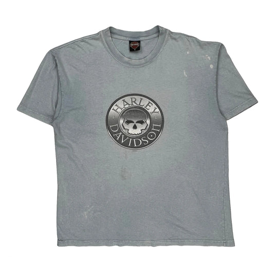 Harley Davidson Graphic T-Shirt - XL Grey Cotton