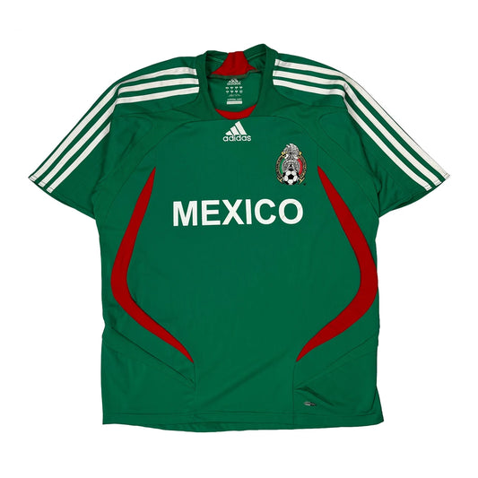 Vintage Mexico National Team Adidas 2007-08 Home Football Shirt - Medium Green Polyester
