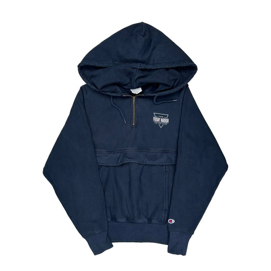 Reverse Weave Champion Hoodie - Small Navy Cotton
