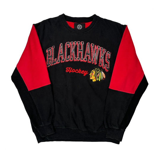 Vintage Blackhawks Giii Sports Carl Banks Nhl Sweatshirt - Medium Black Cotton
