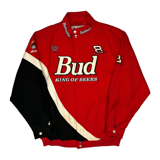 Vintage Budweiser Racing Chase Authentics Nascar Bomber Jacket - XL Red Cotton