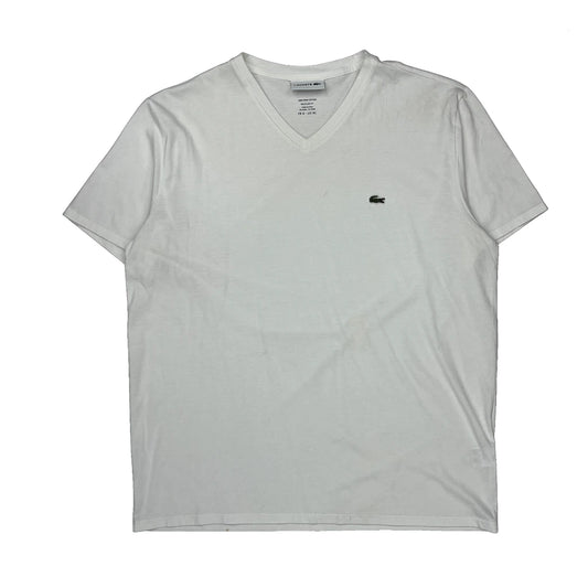 Lacoste T-Shirt - XL White Cotton
