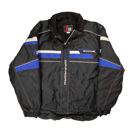 Vintage Zero Zone Graphic Ski Jacket - XL Blue Polyester