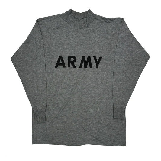 Military U.S. Army Long Sleeve T-Shirt - Large Grey Cotton