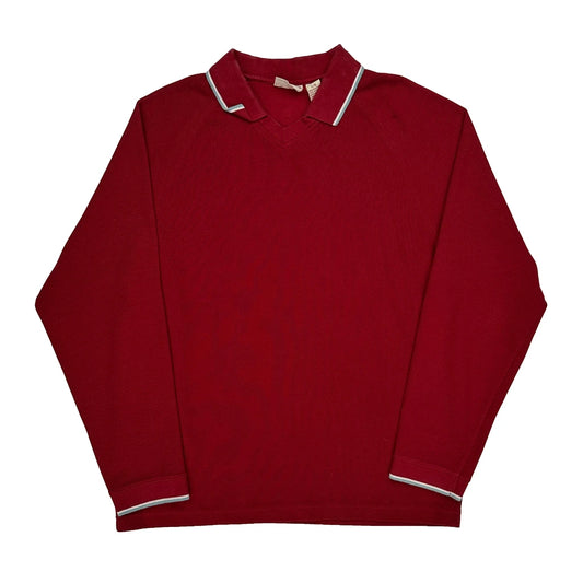 Quiksilver Polo Shirt - Large Red Polyester Blend