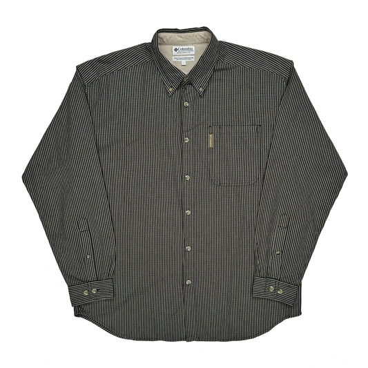 Columbia Striped Shirt - Large Black Cotton