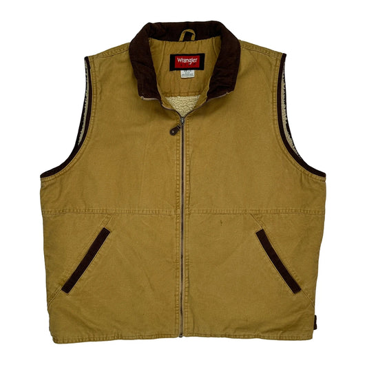 Wrangler Workwear Gilet - Large Brown Cotton