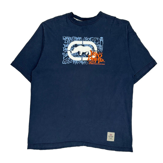 Ecko Unltd Graphic T-Shirt - Large Blue Cotton