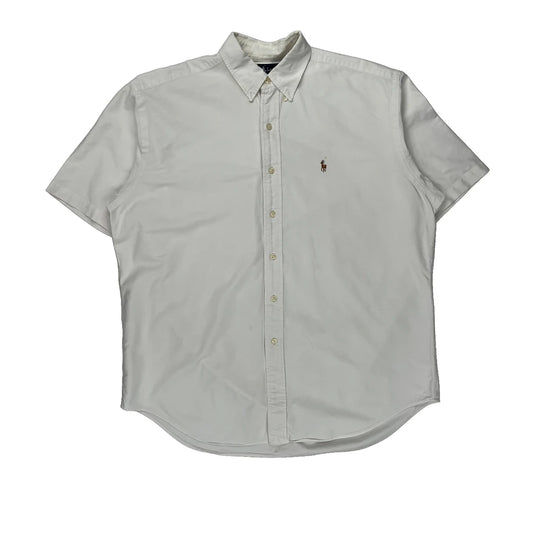 Blake Ralph Lauren Short Sleeve Shirt - Large White Cotton