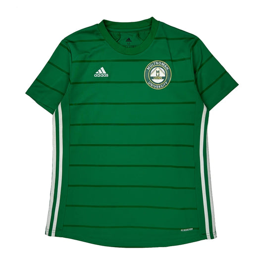 Multnomah University Lions Adidas Striped Football Shirt - Medium Green Polyester
