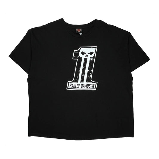 Morgan & Wacker Harley Davidson Graphic T-Shirt - 3XL Black Cotton