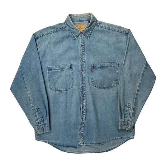 Levis Denim Shirt - Large Light Wash Cotton