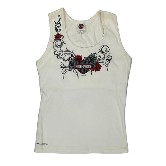 Motorcycles Harley Davidson Graphic Vest - 2XL White Cotton