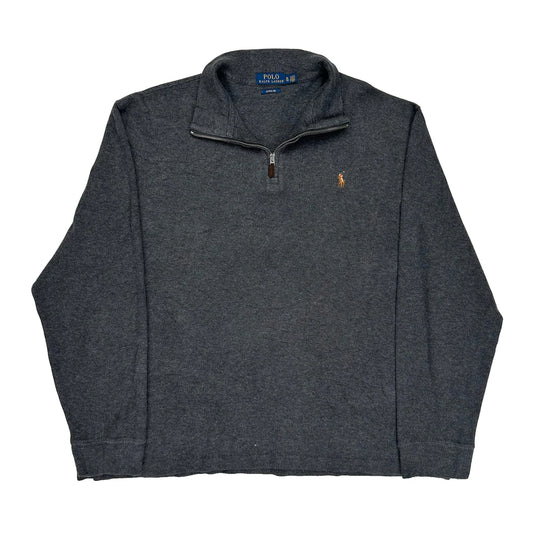 Polo By Ralph Lauren 1/4 Zip - XL Grey Cotton