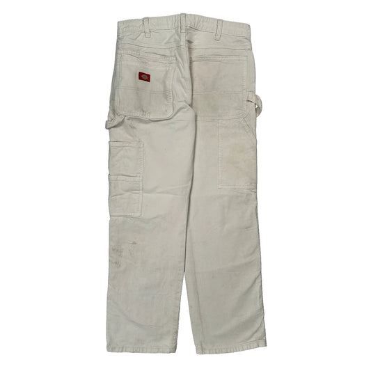 Dickies Carpenter Trousers - 33W 32L White Cotton