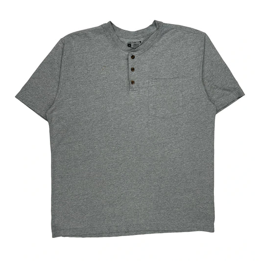 Vintage Loose Fit Carhartt T-Shirt - Large Grey Cotton