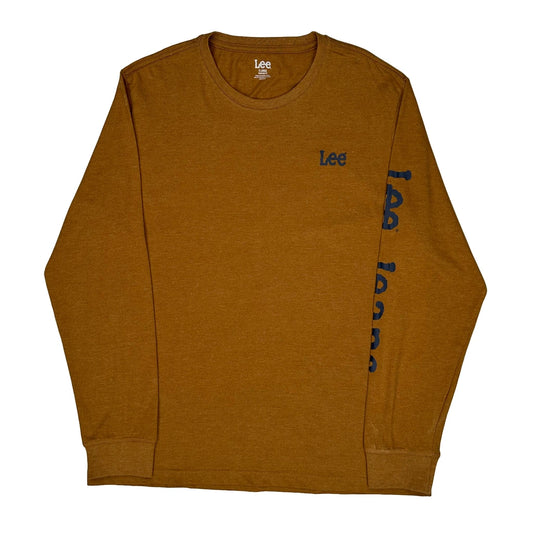 Lee Long Sleeve T-Shirt - XL Brown Cotton Blend