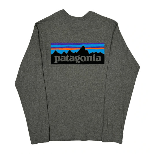 Patagonia Graphic Long Sleeve T-Shirt - XS Grey Cotton