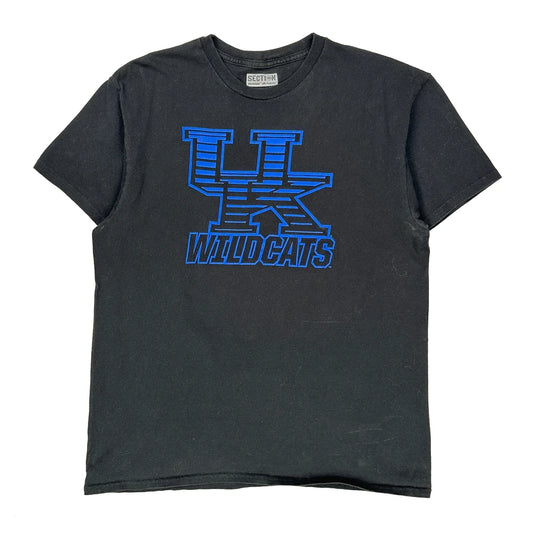 Vintage Wildcats Majestic College T-Shirt - Large Black Cotton