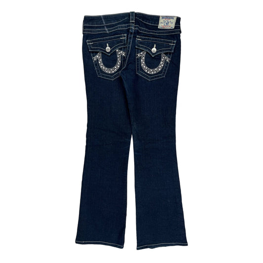 True Religion Boot Cut Jeans - 32W UK 10 Dark Wash Cotton