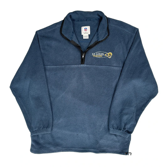 Vintage St. Louis Rams Nfl Football Fleece - Large Blue Polyester